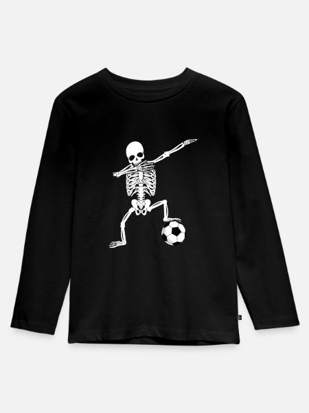 Fußball - Kinder Premium Bio Langarmshirt - Schwarz