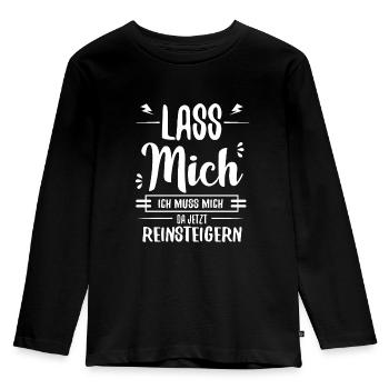 lustiger Spruch - Kinder Premium Bio Langarmshirt - Schwarz - Vorne - AI Model Kid Male (0cm)