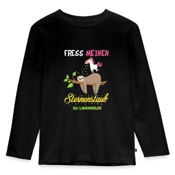 Faultier - Kinder Premium Bio Langarmshirt - Schwarz - Vorne - AI Model Kid Male (0cm)