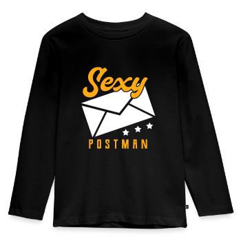 post man - Kids' Premium Longsleeve Shirt - black - Front - AI Model Kid Male (0cm)