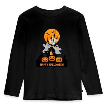 Halloween - Kids' Premium Longsleeve Shirt - black - Front - AI Model Kid Male (0cm)