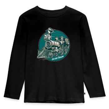 Train - T-shirt manches longues Premium Enfant - noir - Devant - AI Model Kid Male (0cm)