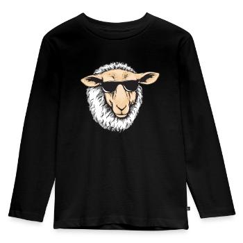 Cool Sheep With Sunglasses - Herd Farm - Kids' Premium Longsleeve Shirt - black - Front - AI Model Kid Male (0cm)