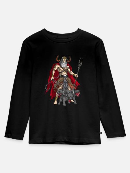 Altgriechischer Gott Hades - Kinder Premium Bio Langarmshirt - Schwarz