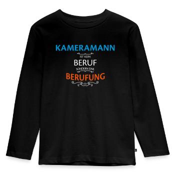 Kameramann Beruf - Kinder Premium Bio Langarmshirt - Schwarz - Vorne - AI Model Kid Male (0cm)