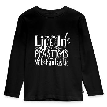 Plastic environmental protection - Kids' Premium Longsleeve Shirt - black - Front - AI Model Kid Male (0cm)