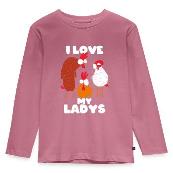 chicken - Kids' Premium Longsleeve Shirt - mauve - Front - AI Model Kid Female (0cm)
