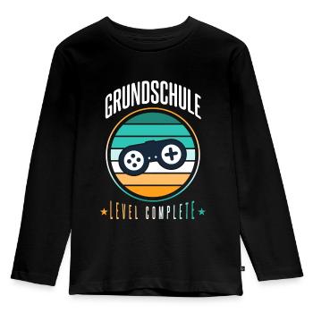 Grundschule Abschluss Geschenk - Kinder Premium Bio Langarmshirt - Schwarz - Vorne - AI Model Kid Male (0cm)