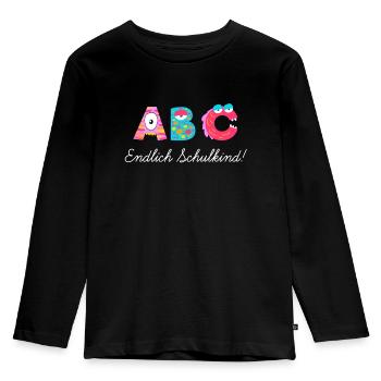 Endlich Schulkind - Kinder Premium Bio Langarmshirt - Schwarz - Vorne - AI Model Kid Male (0cm)
