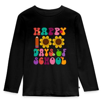 100th School Day - Kids' Premium Longsleeve Shirt - black - Front - AI Model Kid Male (0cm)