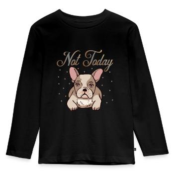 Not today - Kinder Premium Bio Langarmshirt - Schwarz - Vorne - AI Model Kid Male (0cm)