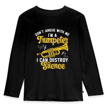 Trompette - T-shirt manches longues Premium Enfant - noir - Devant - AI Model Kid Male (0cm)