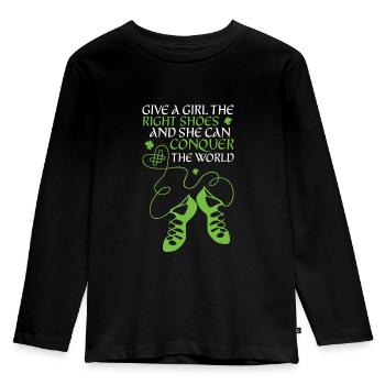 Irish Dance - Kids' Premium Longsleeve Shirt - black - Front - AI Model Kid Male (0cm)