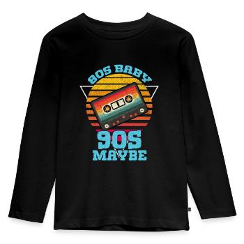 Fille garçon enfants 70 s 80 s 90 s Disco Costume tenue - T-shirt manches longues Premium Enfant - noir - Devant - AI Model Kid Male (0cm)