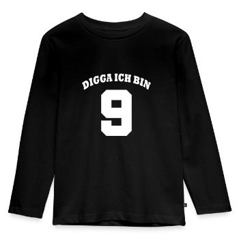 Enfants d’anniversaire de 9 ans - Digga J’ai 9 ans - T-shirt manches longues Premium Enfant - noir - Devant - AI Model Kid Male (0cm)