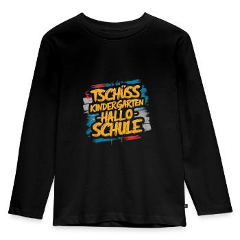Goodbye Kindergarten Hello School Enrollment - Kids' Premium Longsleeve Shirt - black - Front - AI Model Kid Male (0cm)