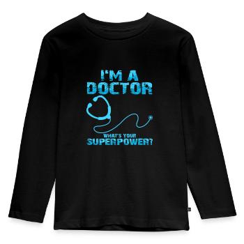 doctor - Kids' Premium Longsleeve Shirt - black - Front - AI Model Kid Male (0cm)
