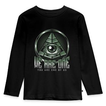 L'oeil d'Illuminati - T-shirt manches longues Premium Enfant - noir - Devant - AI Model Kid Male (0cm)