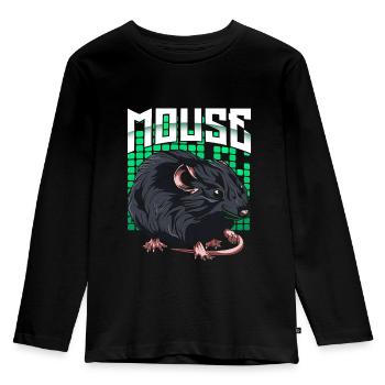 Maus - Kinder Premium Bio Langarmshirt - Schwarz - Vorne - AI Model Kid Male (0cm)