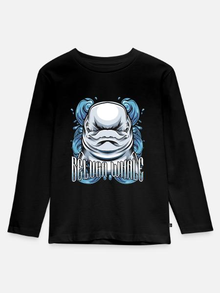 Walfisch - Kinder Premium Bio Langarmshirt - Schwarz