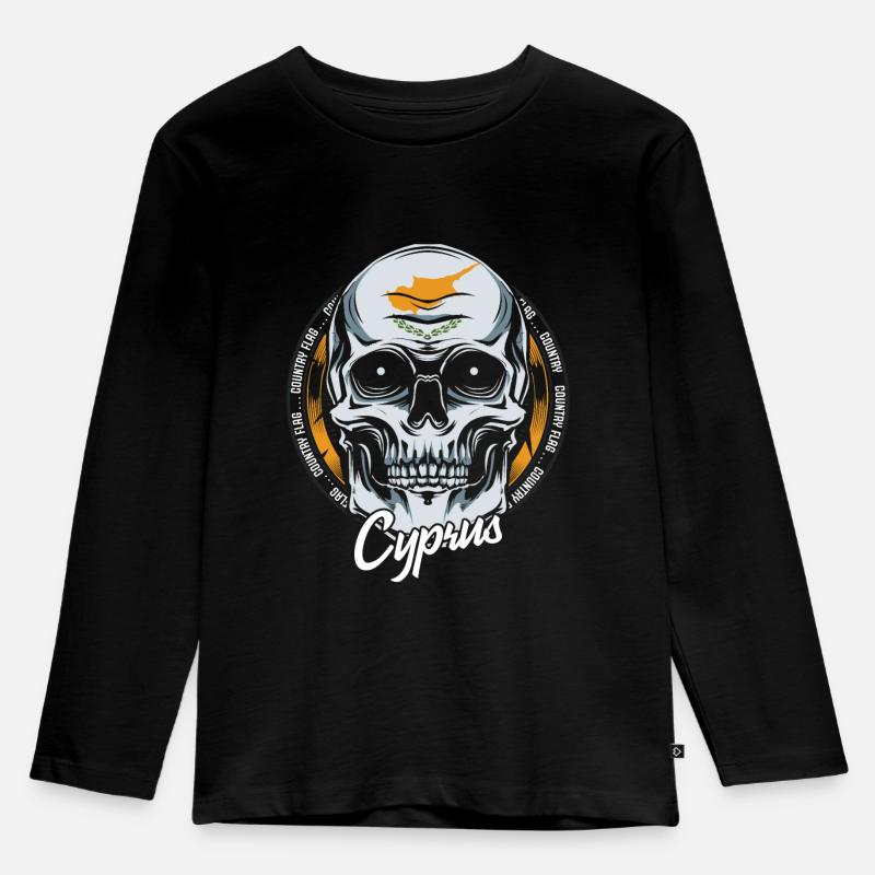 Zypern - Kinder Premium Bio Langarmshirt - Schwarz