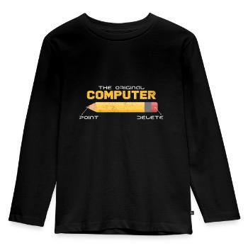 Cool Retro Computer Lustige Sprüche Geschenkidee - Kinder Premium Bio Langarmshirt - Schwarz - Vorne - AI Model Kid Male (0cm)