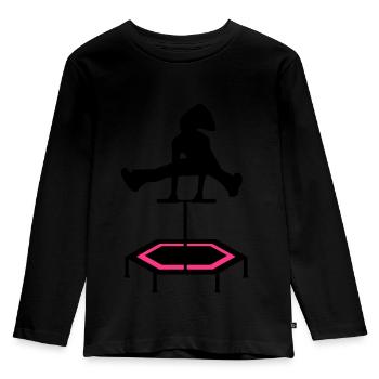 jumping trampoline girl jump jump gift - Kids' Premium Longsleeve Shirt - black - Front - AI Model Kid Male (0cm)