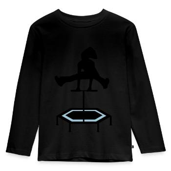 jumping trampoline girl jumping jump gift - Kids' Premium Longsleeve Shirt - black - Front - AI Model Kid Male (0cm)