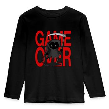 GAME OVER - Kinder Premium Bio Langarmshirt - Schwarz - Vorne - AI Model Kid Male (0cm)