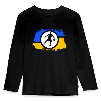 basketball basketballer dunking-king - Kinder Premium Bio Langarmshirt - Schwarz - Vorne - AI Model Kid Male (0cm)