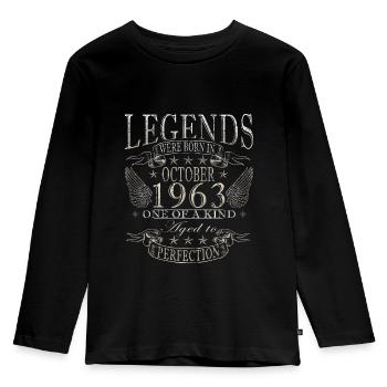 october 1963 anniversary october 1963 october - Kids' Premium Longsleeve Shirt - black - Front - AI Model Kid Male (0cm)