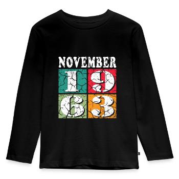 november 1963 anniversary november 1963 november - Kids' Premium Longsleeve Shirt - black - Front - AI Model Kid Male (0cm)