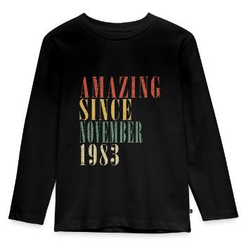 november 1983 anniversary november 1983 november - Kids' Premium Longsleeve Shirt - black - Front - AI Model Kid Male (0cm)