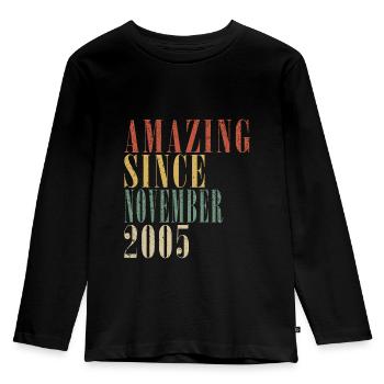 november 2005 anniversary november 2005 november - Kids' Premium Longsleeve Shirt - black - Front - AI Model Kid Male (0cm)