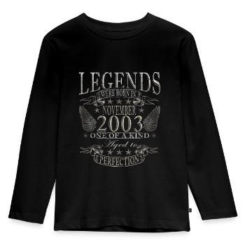november 2003 anniversary november 2003 november - Kids' Premium Longsleeve Shirt - black - Front - AI Model Kid Male (0cm)