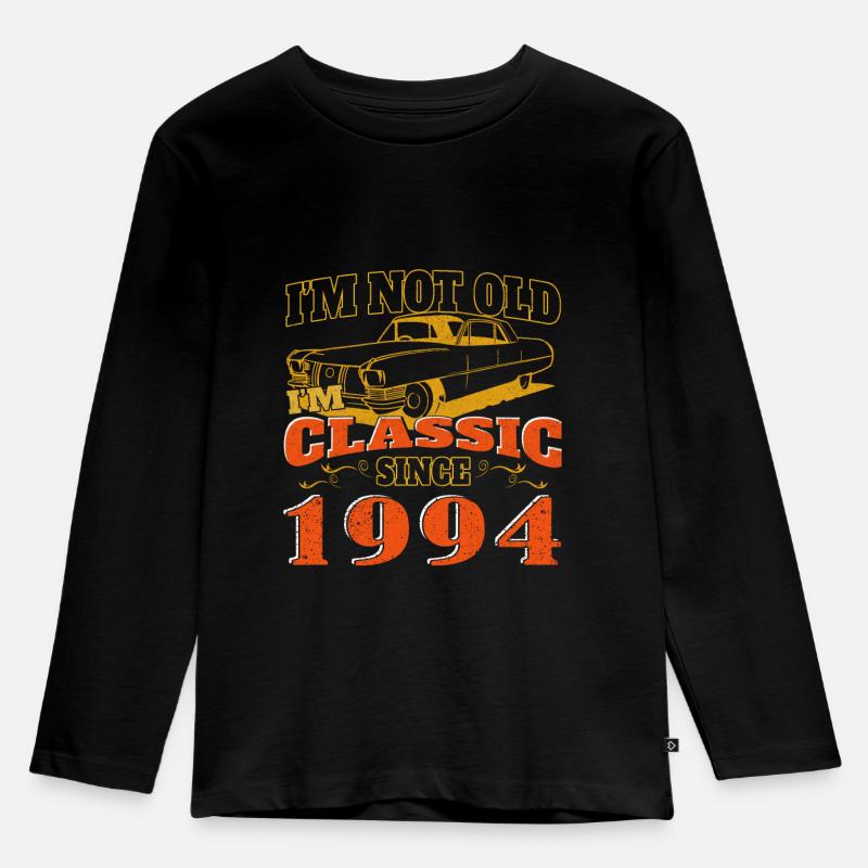 Oldtimer 1994 30. Geburtstag Geschenk Herren - Kinder Premium Bio Langarmshirt - Schwarz
