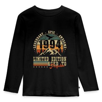 1994 30th Birthday Vintage 1994 Thirties 30s - Kids' Premium Longsleeve Shirt - black - Front - AI Model Kid Male (0cm)