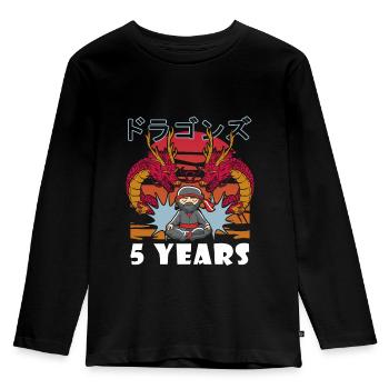 5 Year Old Ninja 5 Birthday Boy - Kids' Premium Longsleeve Shirt - black - Front - AI Model Kid Male (0cm)
