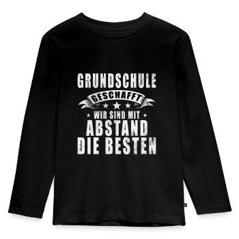 Elementary School Graduation Gift - Kids' Premium Longsleeve Shirt - black - Front - AI Model Kid Male (0cm)