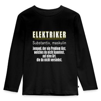 Elektriker Definition - Kinder Premium Bio Langarmshirt - Schwarz - Vorne - AI Model Kid Male (0cm)