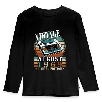 August 1969 August Geburtstag 1969 August - Kinder Premium Bio Langarmshirt - Schwarz - Vorne - AI Model Kid Male (0cm)