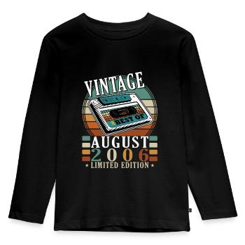 August 2006 August birthday 2006 August - Kids' Premium Longsleeve Shirt - black - Front - AI Model Kid Male (0cm)