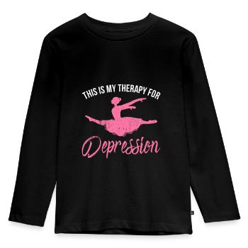 Danse-thérapie | Danseuse Danseuse Cours de danse - T-shirt manches longues Premium Enfant - noir - Devant - AI Model Kid Male (0cm)