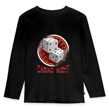 Roulette Casino Logo - Kinder Premium Bio Langarmshirt - Schwarz - Vorne - AI Model Kid Male (0cm)