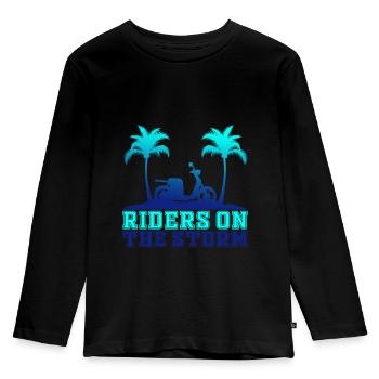 Motorroller Roller Rollerfahrer Geschenk - Kinder Premium Bio Langarmshirt - Schwarz - Vorne - AI Model Kid Male (0cm)