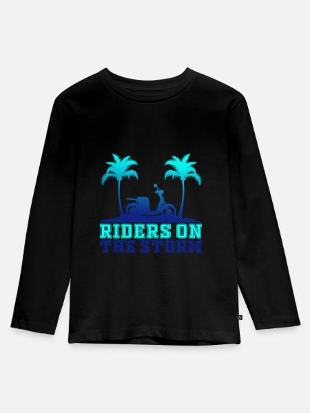 Motorroller Roller Rollerfahrer Geschenk - Kinder Premium Bio Langarmshirt - Schwarz
