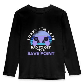 Streamer - Need To Get To The Next Savepoint - - Kids' Premium Longsleeve Shirt - black - Front - AI Model Kid Male (0cm)