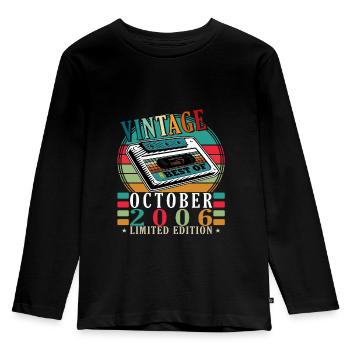 2006 Oktober 2006 Jubiläum Oktober 2006 - Kinder Premium Bio Langarmshirt - Schwarz - Vorne - AI Model Kid Male (0cm)