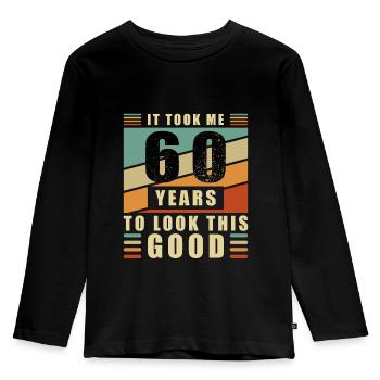 60th Birthday 60 Years 60s 60s Gift - Kids' Premium Longsleeve Shirt - black - Front - AI Model Kid Male (0cm)