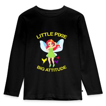 Fee - Kinder Premium Bio Langarmshirt - Schwarz - Vorne - AI Model Kid Male (0cm)